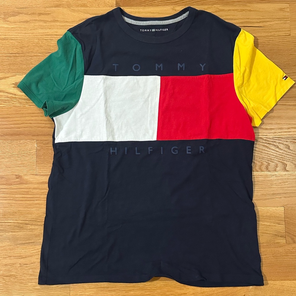 Tommy Hilfiger Kids Multicolor Block Tee - Red, Green, Yellow, White, Black